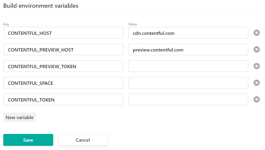 netlify build environment variables