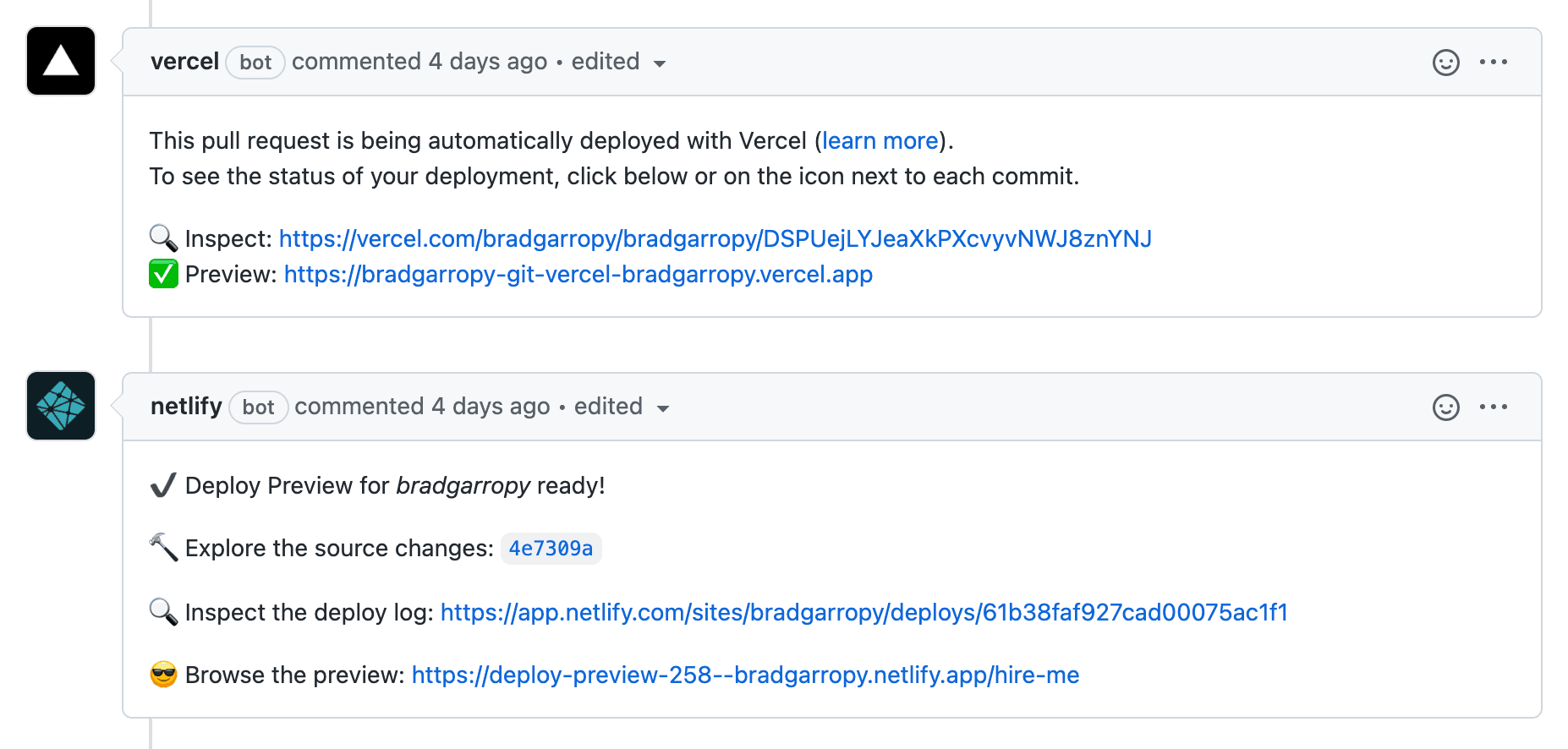 pull request comments