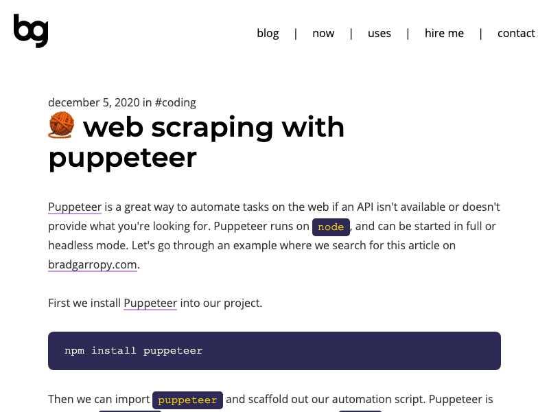 web scraping with puppeteer